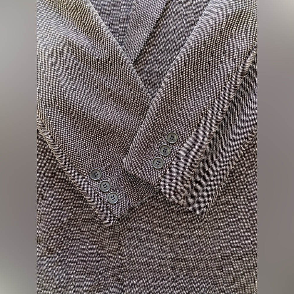 Vintage Yves Saint Laurent Gray Double-Breasted Men's Blazer w Matching Pants - Picture 4 of 16
